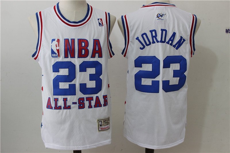 Men's Chicago Bulls Michael Jordan White 2003 All Star Basketball Jersey Embroidered