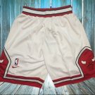 Men's Chicago Bulls White Basketball Shorts Embroidered