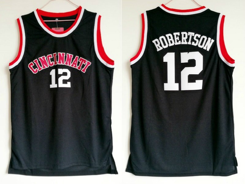Men's Cincinnati Bearcats Oscar Robertson Black College Basketball Jersey Stitched