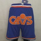 Men's Cleveland Cavaliers CAVS JUST DON Blue Vintage Basketball Shorts Stitched