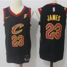 Men's Cleveland Cavaliers LeBron James Black Basketball Jersey Embroidered