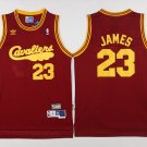 Men's Cleveland Cavaliers LeBron James Red Throwback Basketball Jersey Embroidered