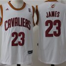 Men's Cleveland Cavaliers LeBron James White Basketball Jerseys Embroidered