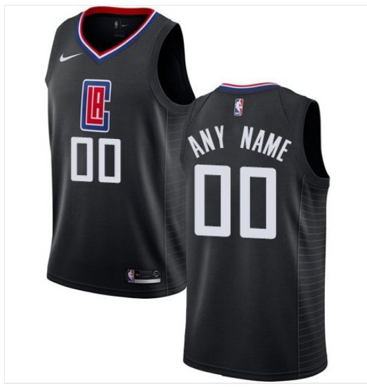 Men's Clippers Personalized Custom Black Statement Edition Jersey