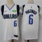 Men's Dallas Mavericks #6 Kristaps Porzingis White Stitched Jersey