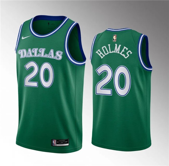 Men's Dallas Mavericks #20 Richaun Holmes Green 2023 Draft Classic Edition Stitched Jersey