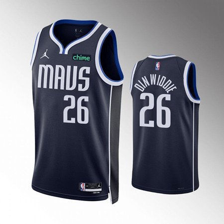 Men's Dallas Mavericks #26 Spencer Dinwiddie Navy Statement Edition ...