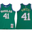 Men's Dallas Mavericks #41 Dirk Nowitzki Green Stitched Basketball Jersey