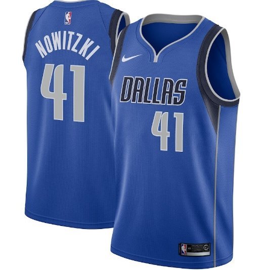 Men's Dallas Mavericks Dirk Nowitzki Blue Basketball Jersey Embroidered