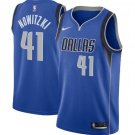 Men's Dallas Mavericks Dirk Nowitzki Blue Basketball Jersey Embroidered