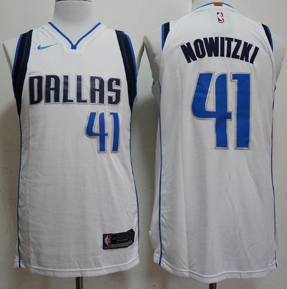 Men's Dallas Mavericks Dirk Nowitzki White Basketball Jersey Embroidered