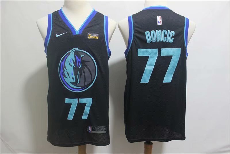 Men's Dallas Mavericks Luka Doncic Black City Edition Basketball Jersey Embroidered