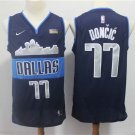 Men's Dallas Mavericks Luka Doncic Navy Basketball Jersey Embroidered