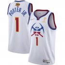 Men's Denver Nuggets #1 Michael Porter Jr. White 2023 Finals Earned Edition Stitched Jersey