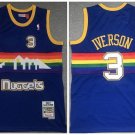 Men's Denver Nuggets #3 Allen Iverson Blue 2006-07 Throwback Stitched Jersey