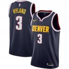 Men's Denver Nuggets #3 Nah'Shon Hyland Navy Icon Edition Stitched Baseball Jersey