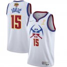 Men's Denver Nuggets #15 Nikola Jokic White 2023 Finals Champions Earned Edition Stitched Jersey