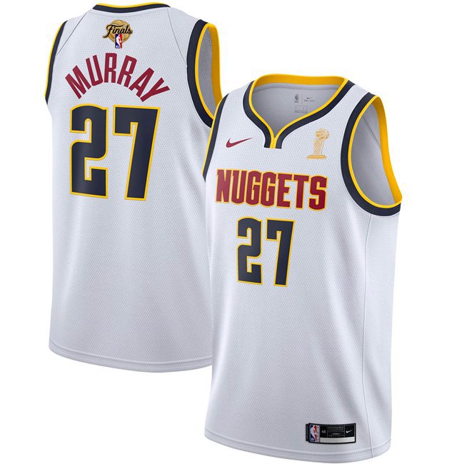 Men's Denver Nuggets #27 Jamal Murray White 2023 Finals Association Edition Stitched Jersey