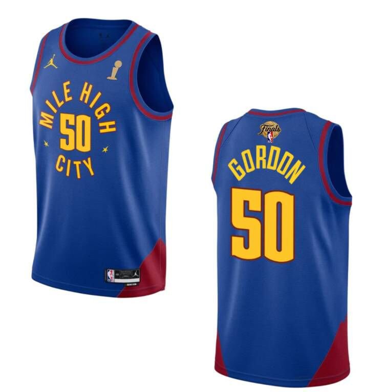 Men's Denver Nuggets #50 Aaron Gordon Blue 2023 Finals Champions Statement Edition Stitched Jersey