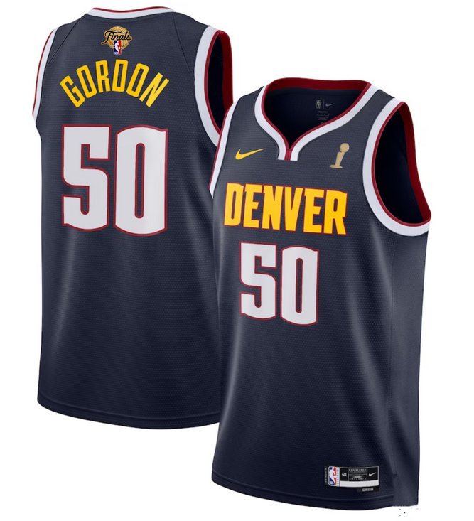 Men's Denver Nuggets #50 Aaron Gordon Navy 2023 Finals Champions Icon EditionStitched Jersey