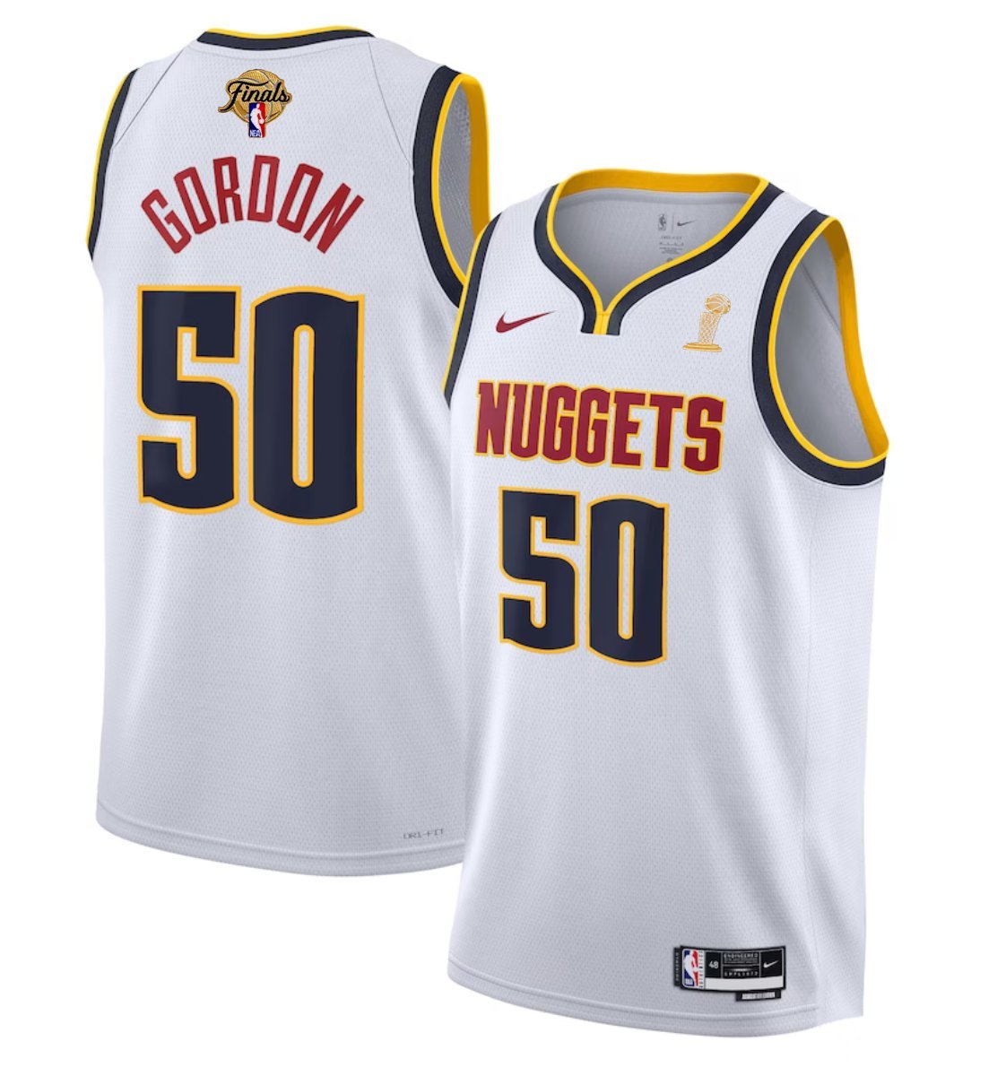 Men's Denver Nuggets #50 Aaron Gordon White 2023 Finals Association Edition Stitched Jersey