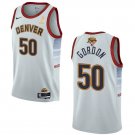 Men's Denver Nuggets #50 Aaron Gordon White 2023 Finals Champions Icon Edition Stitched Jersey