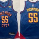 Men's Denver Nuggets #55 Dikembe Mutombo Blue With NO.6 Patch Stitched Basketball Jersey