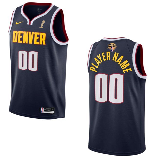 Men's Denver Nuggets Active Player Custom Navy 2023 Finals Icon Edition Stitched Basketball Jersey