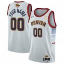 Men's Denver Nuggets Active Player Custom White 2023 Finals Champions Icon Edition Stitched Jersey