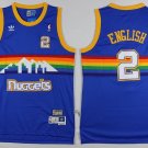 Men's Denver Nuggets Alex English Blue Throwback Basketball Jersey Embroidered
