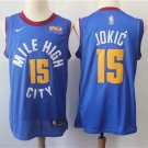 Men's Denver Nuggets Nikola Jokic Blue Basketball Jersey Embroidered
