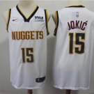 Men's Denver Nuggets Nikola Jokic White Basketball Jersey Embroidered