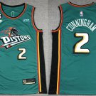 Men's Detroit Pistons #2 Cade Cunningham Blue With No.6 Patch Stitched Jersey