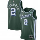 Men's Detroit Pistons #2 Cade Cunningham Green 202223 City Edition With NO.6 Patch Stitched Jersey