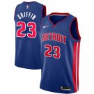 Men's Detroit Pistons Blake Griffin Blue Basketball Jersey Embroidered