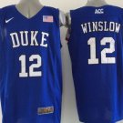 Men's Duke Blue Devils #12 Justise Winslow 2015 Blue Jersey