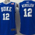 Men's Duke Blue Devils #12 Justise Winslow 2015 Blue Round Collar Jersey