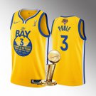 Men's Golden State Warriors #3 Jordan Poole Gold 2022 Finals Champions Stitched Jersey