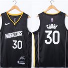 Men's Golden State Warriors #30 Stephen Curry Black 75th Anniversary Stitched Jersey