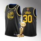 Men's Golden State Warriors #30 Stephen Curry Black 2022 Finals Champions Stitched Jersey