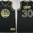 Men's Golden State Warriors #30 Stephen Curry Black Gold Stitched Jersey