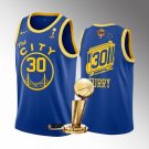 Mens Golden State Warriors #30 Stephen Curry Royal 2022 Finals Champions Stitched Jersey