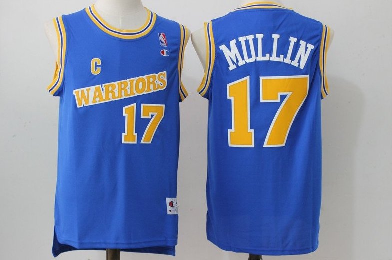 Men's Golden State Warriors Chris Mullin Blue Throwback Basketball Jersey Embroidered
