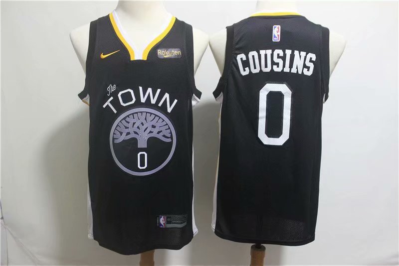 Men's Golden State Warriors DeMarcus Cousins Black Basketball Jersey Embroidered