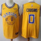 Men's Golden State Warriors DeMarcus Cousins Yellow Basketball Jersey Embroidered