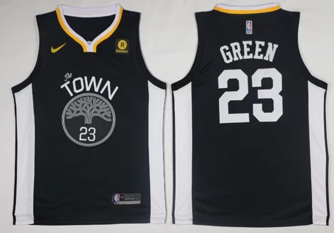 Men's Golden State Warriors Draymond Green Black Basketball Jersey Embroidered