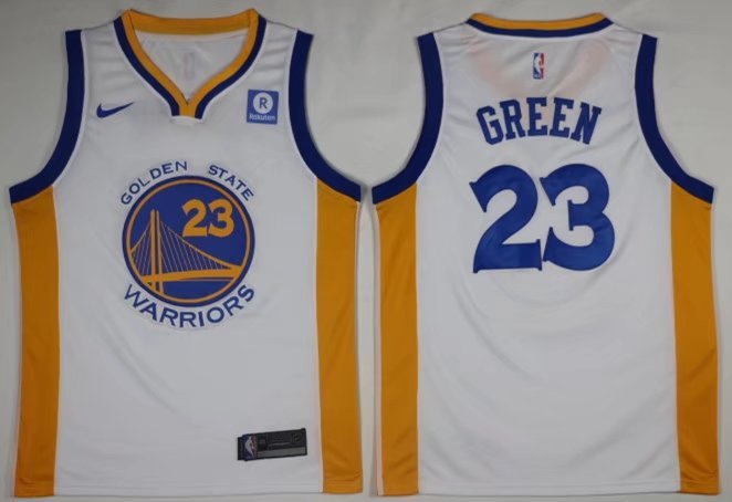 Men's Golden State Warriors Draymond Green White Basketball Jersey Embroidered
