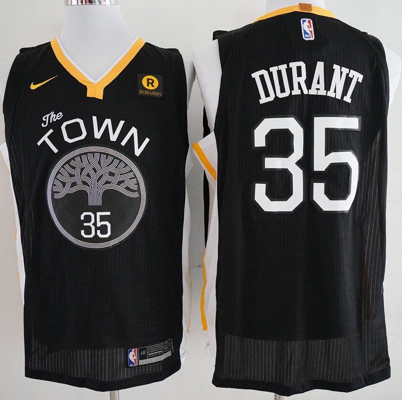 Men's Golden State Warriors Kevin Durant Black Basketball Jersey Embroidered