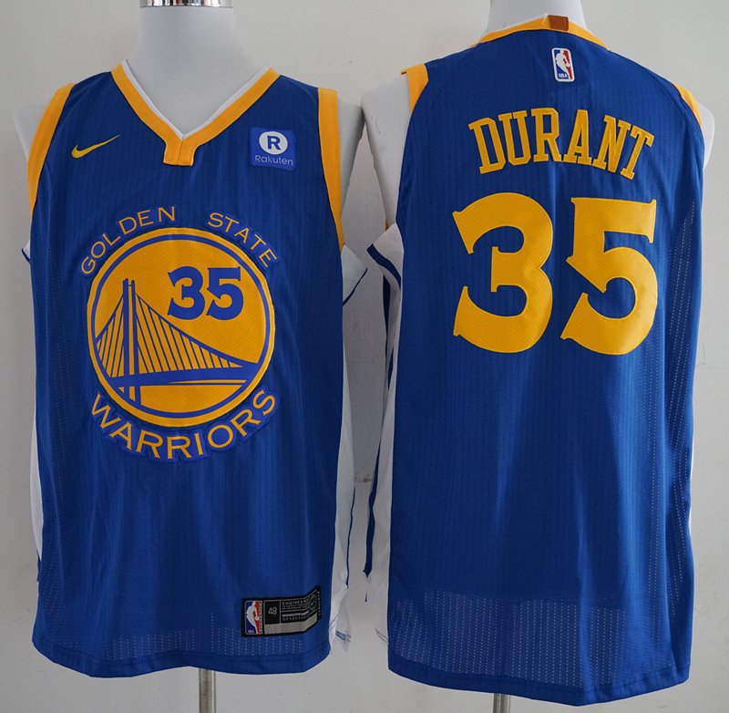 Men's Golden State Warriors Kevin Durant Blue Basketball Jersey Embroidered
