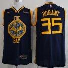 Men's Golden State Warriors Kevin Durant Navy City Edition Basketball Jersey Embroidered